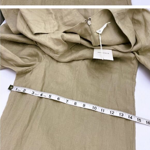 EVERLANE The Wrap Jumpsuit in Linen Trench Coat Khaki Size 6 / NWT - Picture 10 of 13
